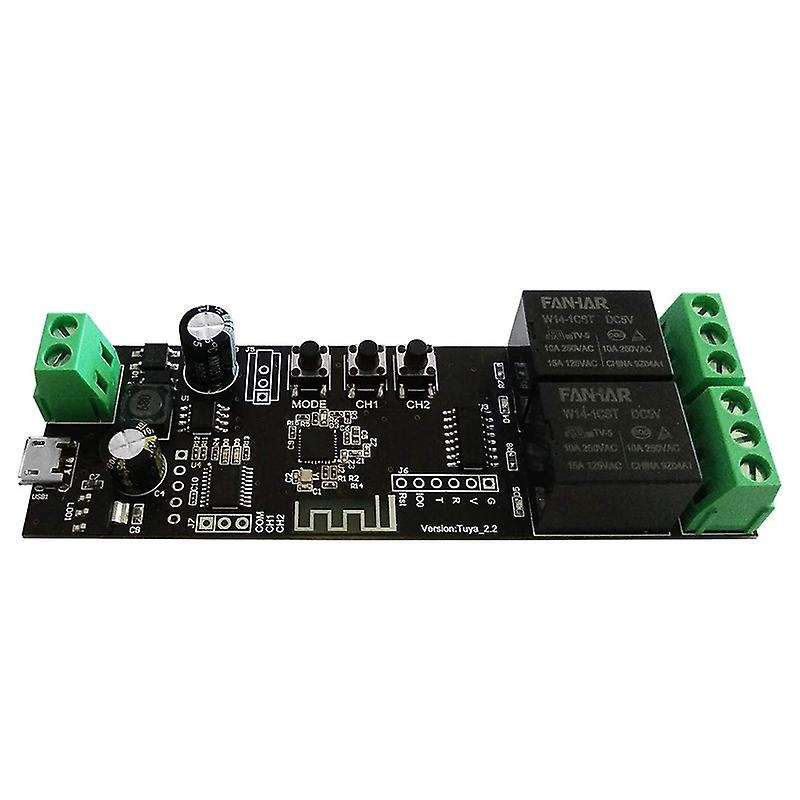 2 Channel Wifi Momentary Inching Relay Self-locking Switch Module Smart Life/tuya App Control Wifi