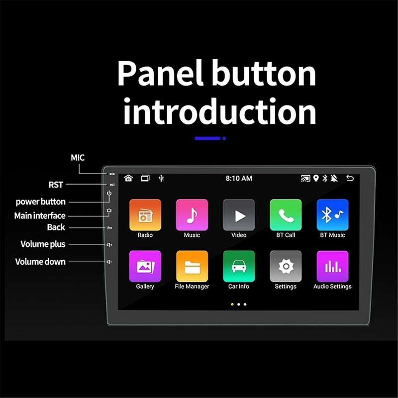 2 Din Android Car Stereo Wireless Carplay Android Auto, 9 Inch Touchscreen Car Radio WiFi GPS Blueto
