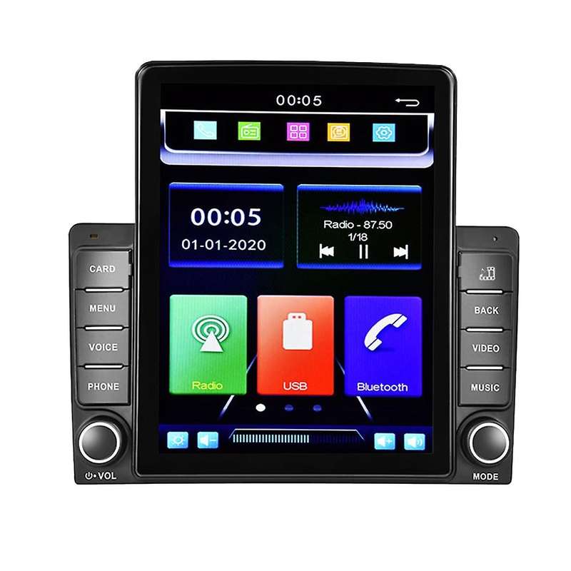 2 Din 9.5 Inch Touch-Screen MP5 Player Car Stereo FM Radio for /Android CarPlay Mirror Link Navi Blu