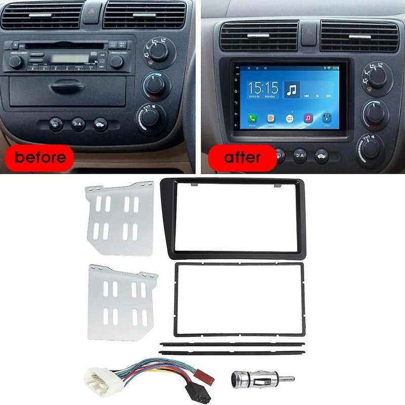 2 Din Car Radio Stereo Fascia Panel Frame Kit Double Din Dash Mount DVD Frame for EP2 EP3 2001-2006