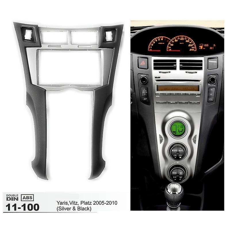 2 Din Car Radio Stereo Frame Trim Kit Of Dashboard for Yaris Vitz Platz 2005-2011 Dvd Player Install