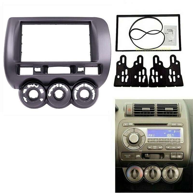 2 Din Car Stereo Frame Trim Kit Dashboard for Jazz 2002-2008 RHD DVD Player Installation Bezel Fasci