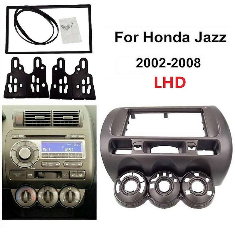 2 Din Car Stereo Frame Trim Kit Dashboard for Jazz 2002-2008 LHD DVD Player Installation Bezel Fasci
