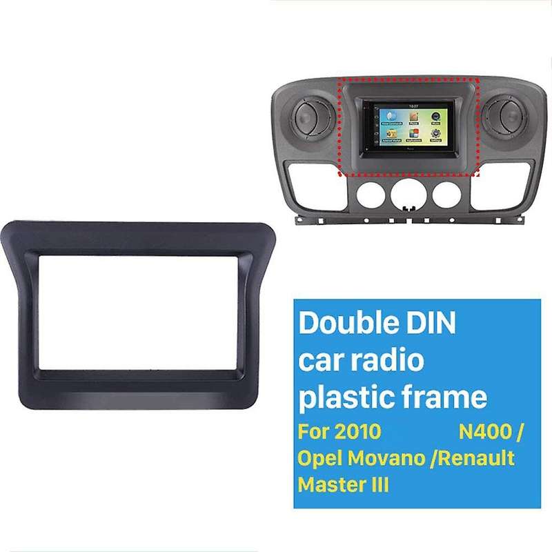 2 Din Car Stereo Fascia for 2010 N400 Opel Movano Master III Dash Panel Dash Bezel Kit Cover Trim