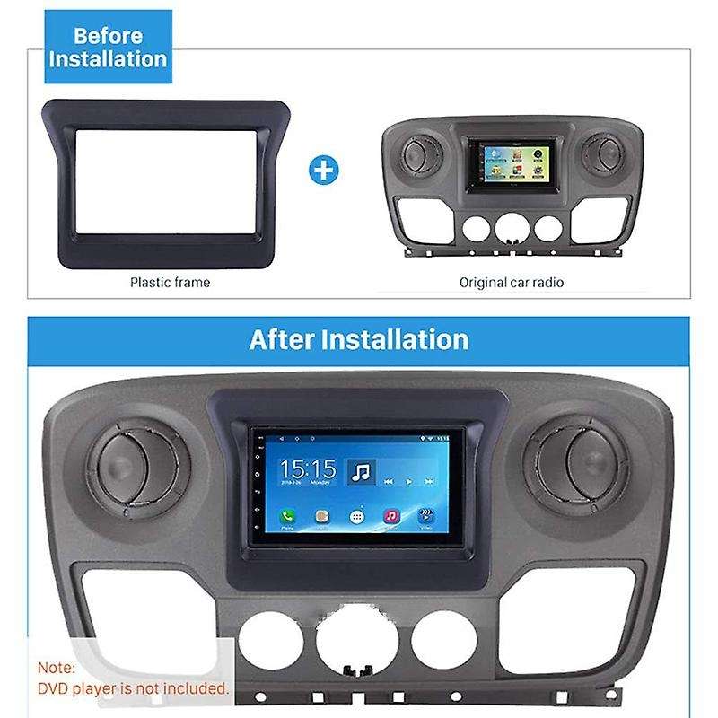 2 Din Car Stereo Fascia for 2010 N400 Opel Movano Master III Dash Panel Dash Bezel Kit Cover Trim