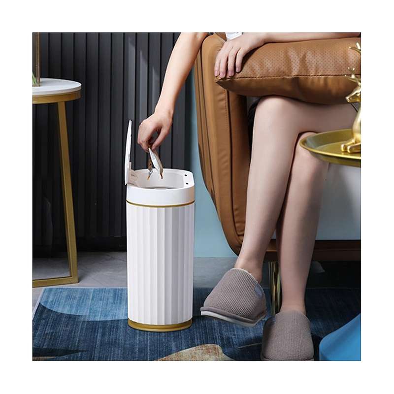 2 Gallon Waterproof Automatic Trash Can with Lid, Motion Sensor for Bedroom, Bathroom, Kitchen, Offi