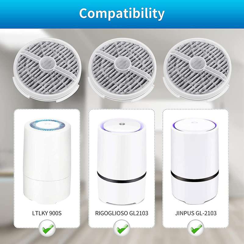 2 HEPA Filter + 2 Aroma Filter Replacement for RIGOGLIOSO GL2103 JINPUS -2103 and LTLKY 900S Desktop