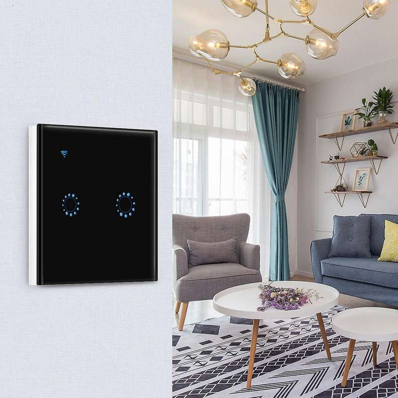 2 Gang TUYA WiFi Smart Contact Switch Light Switch 110-240V Home Wall Button for Alexa and Google Ho