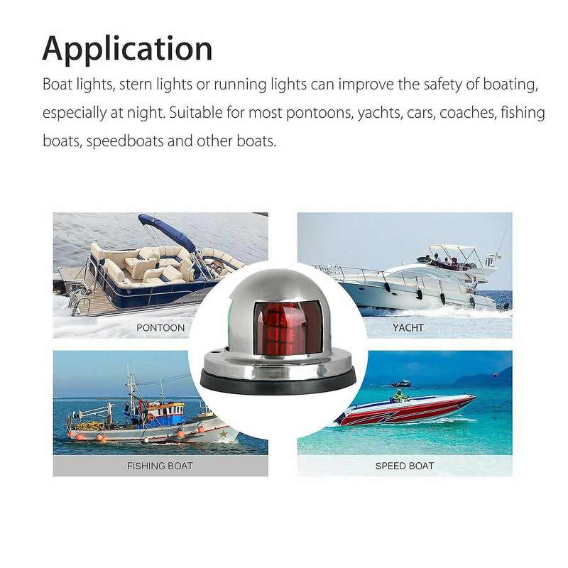 2 IN 1 Marine Boat Yacht Pontoon 12V Stainless Steel LED Bow Navigation Lights