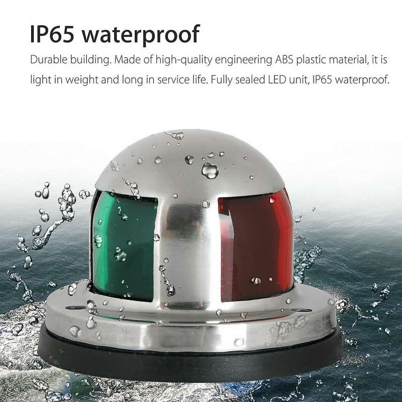 2 IN 1 Marine Boat Yacht Pontoon 12V Stainless Steel LED Bow Navigation Lights