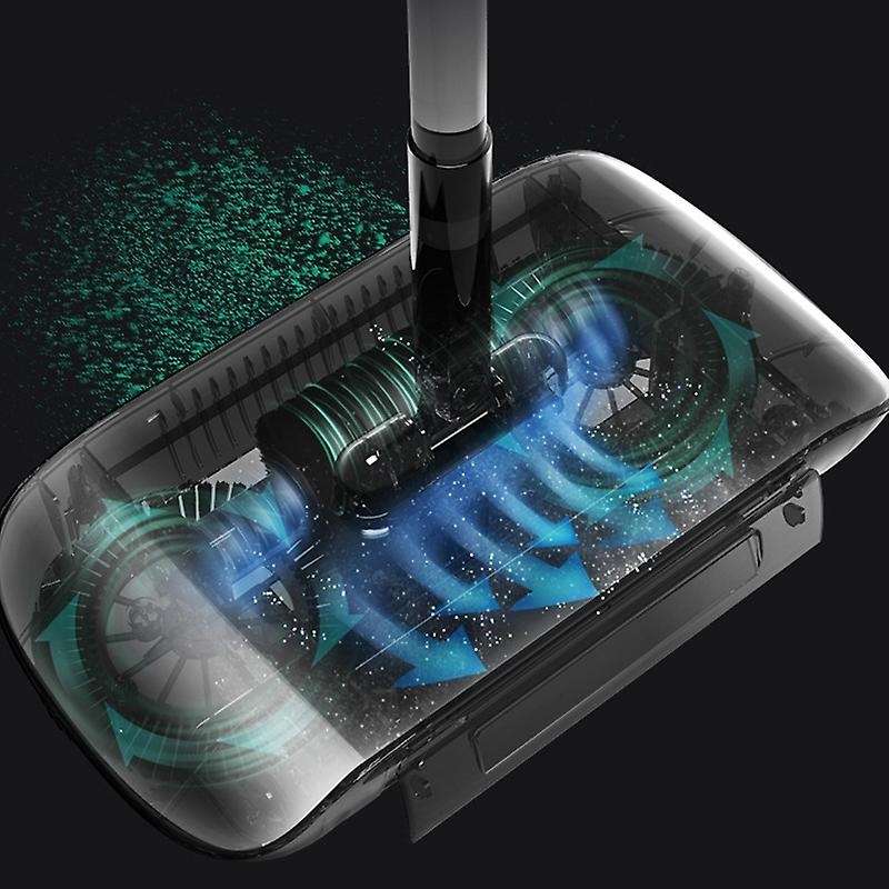 2 In 1 Hand Push Vacuum Cleaner Set Home Sweeper Broom Dustpan Handheld Dust Collector Indoor Carpet