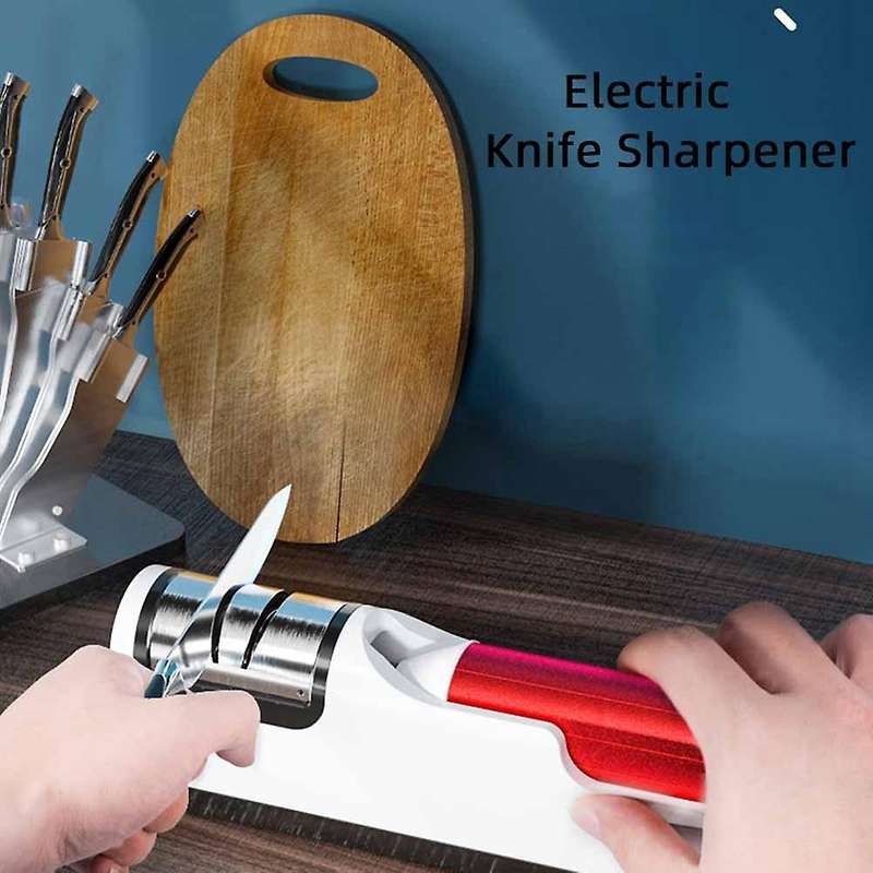 2 in 1 Electric Knife Sharpener and Milk Frother USB Charging Knife Grinder Electric Fast Sharpener