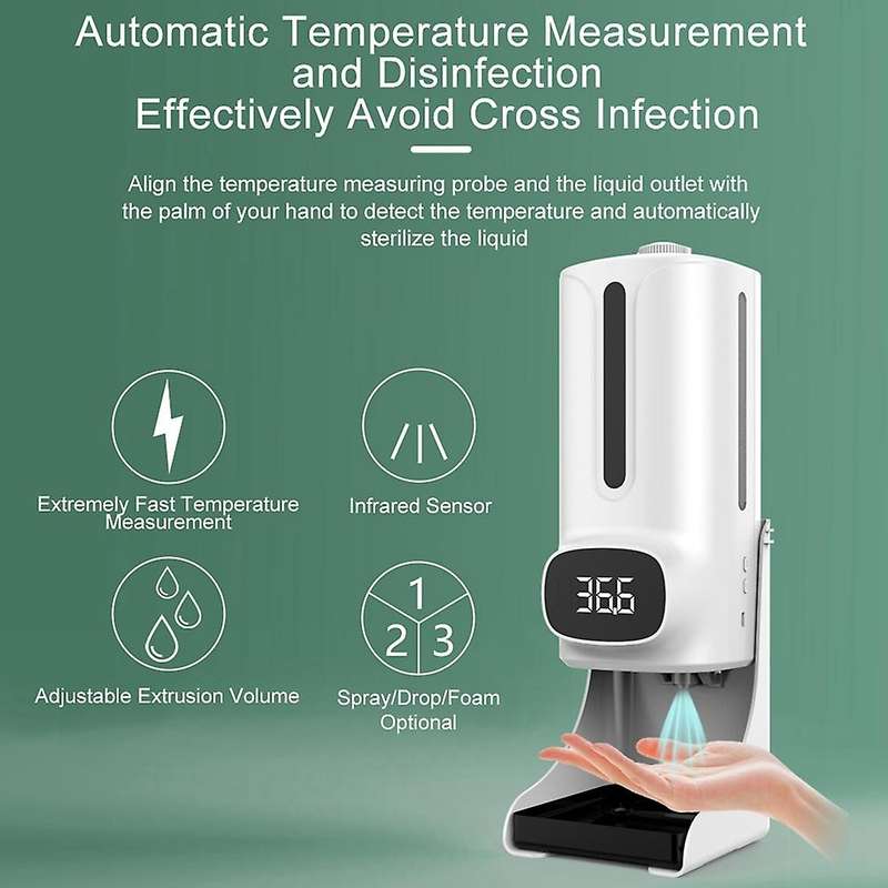 2 In 1 K9 Non-contact Digital Infrared Thermometer Hand Washing Soap Dispenser Machine Termometro 1
