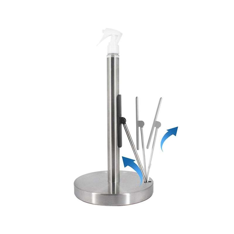 2 In 1 Paper Towel Holder with Spray Bottle, Countertop Paper Towels Holders Stand Under Cabinet Pap