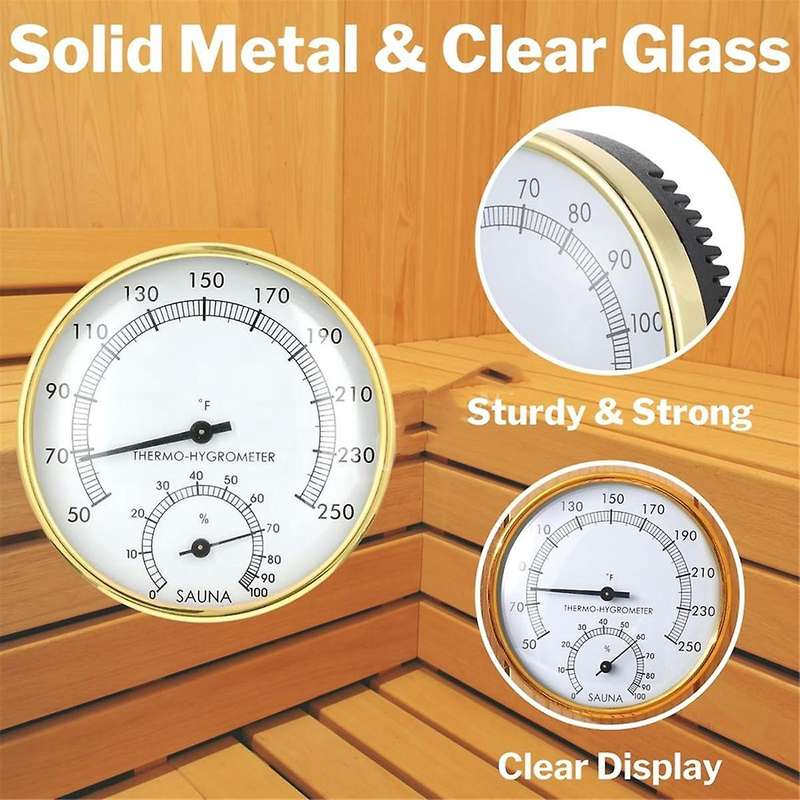 2 in 1 Sauna Thermometer Fahrenheit, Sauna Thermometer & Hygrometer Indoor Temperature Humidity Mon