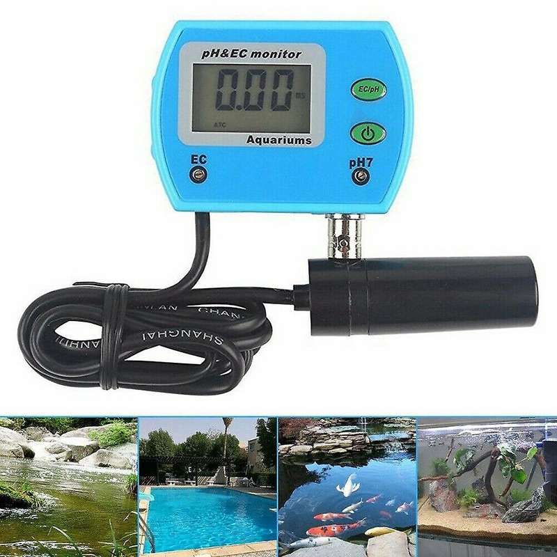 2 in 1 Water Quality Tester Pool Monitor Meter Mini Multifunction PH / EC BS Tester EU Plug