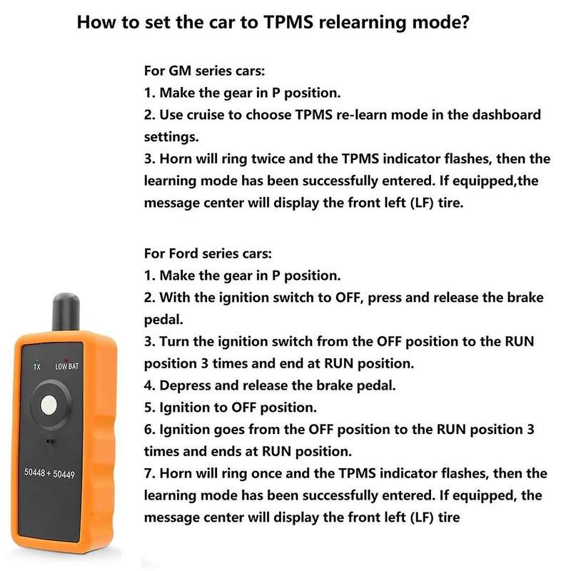 2 in 1 TPMS Relearn Tool, EL-50448 EL-50449 Tire Pressure Monitor Sensor System Activation Tool for