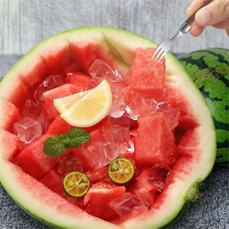 2 in 1 Stainless Steel Fruit Cutter,Portable Dual Head Watermelon Cutter Slicer Tool, Watermelon For