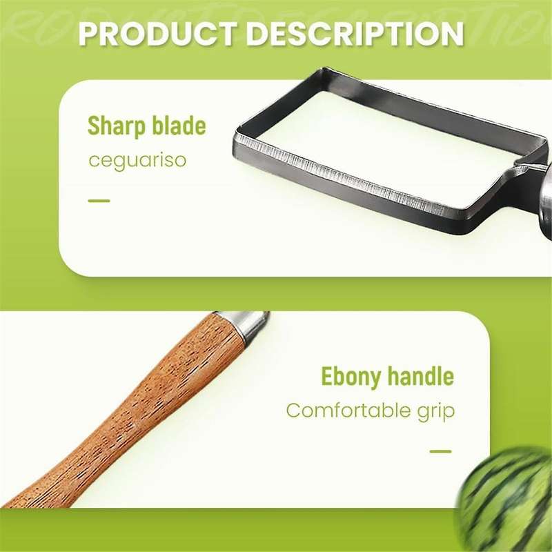 2 in 1 Stainless Steel Fruit Cutter,Portable Dual Head Watermelon Cutter Slicer Tool, Watermelon For
