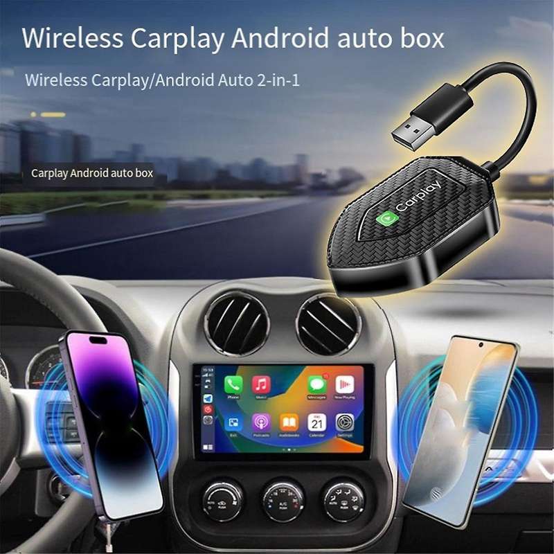 2 in 1 Wireless Adapter Wireless Carplay Android Adapter Android Auto Car Adapter Convert Wired to C
