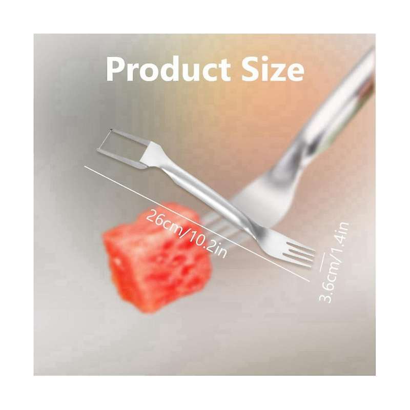 2 In 1 Watermelon Fork Slicer, Dual Head Fruit Forks Slicer Knife Fruit Vegetable Tools for Family