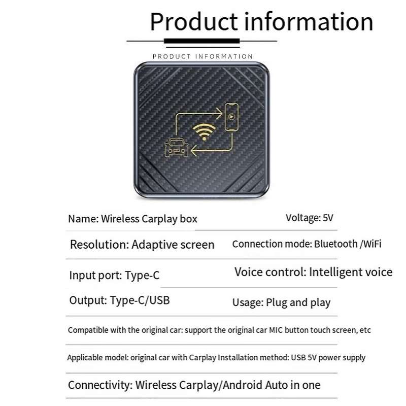 2 in 1 Wireless Carplay Android Adapter Car Adapter Wireless Adapter Seamlessly Convert Wired Androi