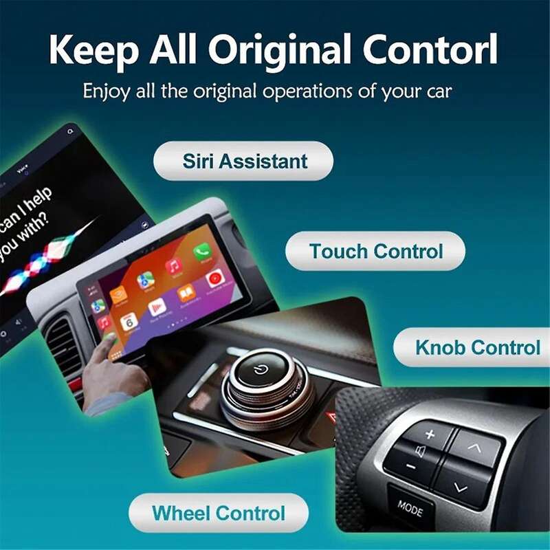 2 in 1 Wireless CarPlay Adapter USB Dongle Wired Android Auto AI Box Car Media Player Adapter Blueto