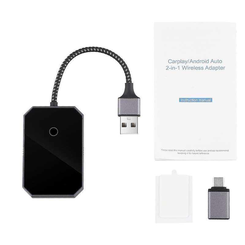 2 in 1 Wireless Carplay Adapter Carplay Car Wired to Wireless Carplay Box Wired Auto to Wireless Au
