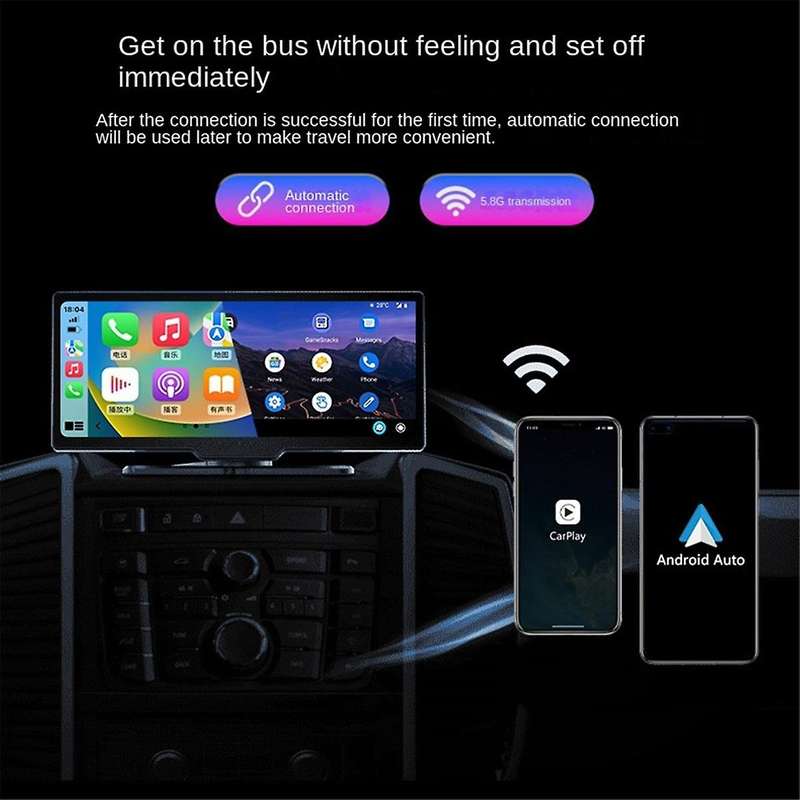 2 in 1 Wireless Carplay Adapter with RGB Lighting Car Adapter Seamlessly Convert Wired Android Auto