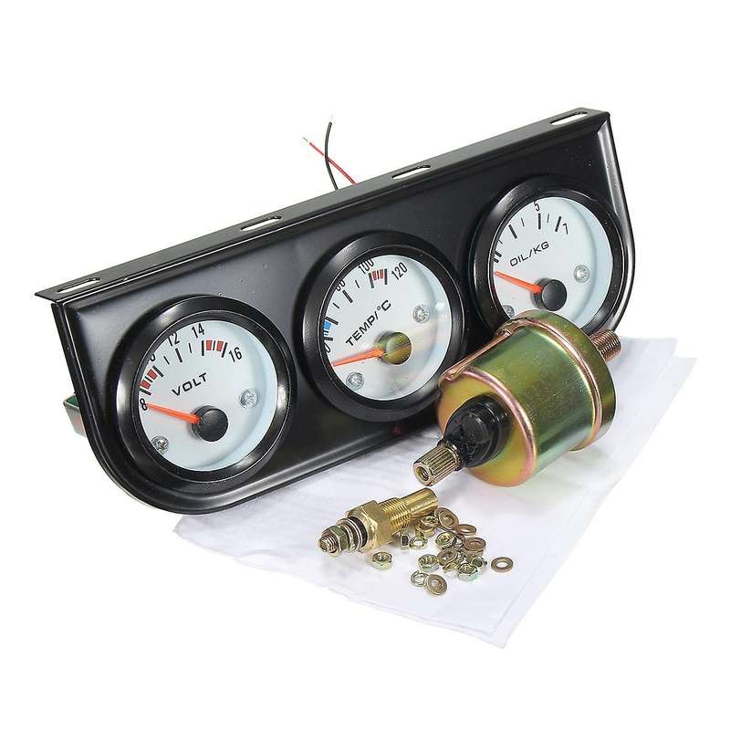 2 inch /52mm Car Triple Gauge Kit 3In1 Voltmeter RPM Water Temp Oil Pressure Gauge Car Meter