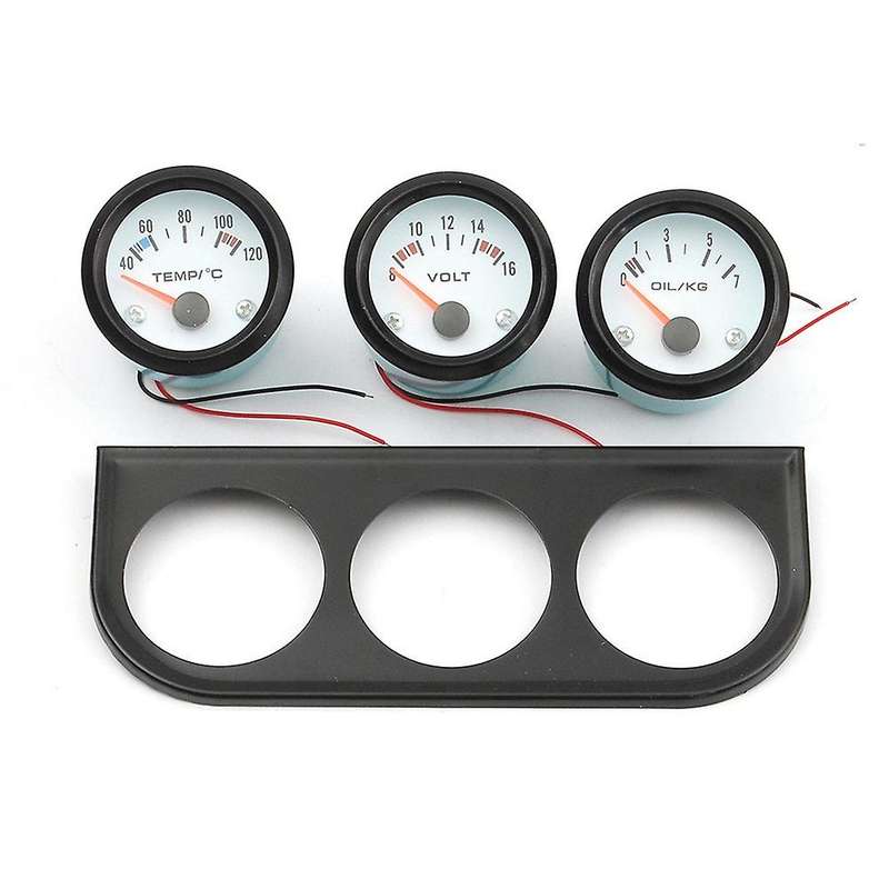 2 inch /52mm Car Triple Gauge Kit 3In1 Voltmeter RPM Water Temp Oil Pressure Gauge Car Meter
