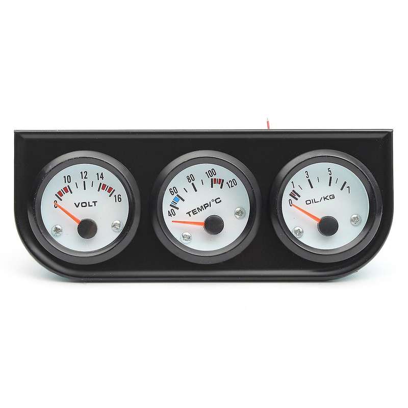 2 inch /52mm Car Triple Gauge Kit 3In1 Voltmeter RPM Water Temp Oil Pressure Gauge Car Meter