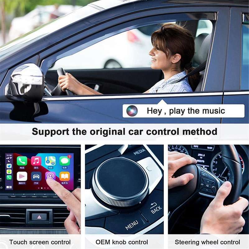 2 in 1 Wireless Carplay Auto Adapter, Fast Carplay Wireless Adapter Convert Wired to Wireless Carpl