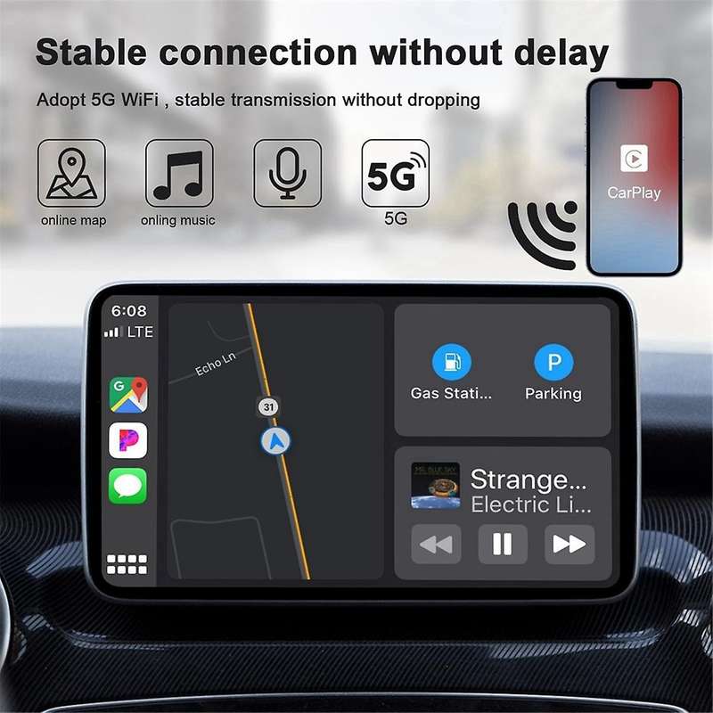 2 in 1 Wireless Carplay Auto Adapter, Fast Carplay Wireless Adapter Convert Wired to Wireless Carpl