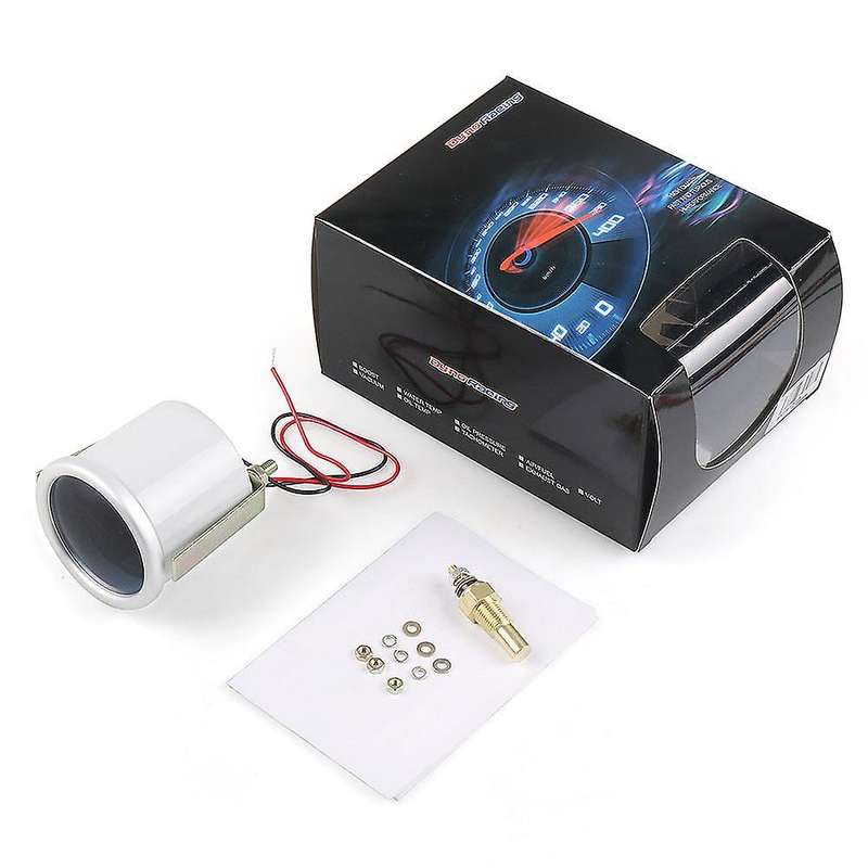 2 Inch 52mm 12V Car Smoke Lens White LED Pointer Oil Temp Temperature Gauge Meter