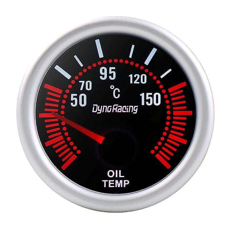 2 Inch 52mm 12V Car Smoke Lens White LED Pointer Oil Temp Temperature Gauge Meter
