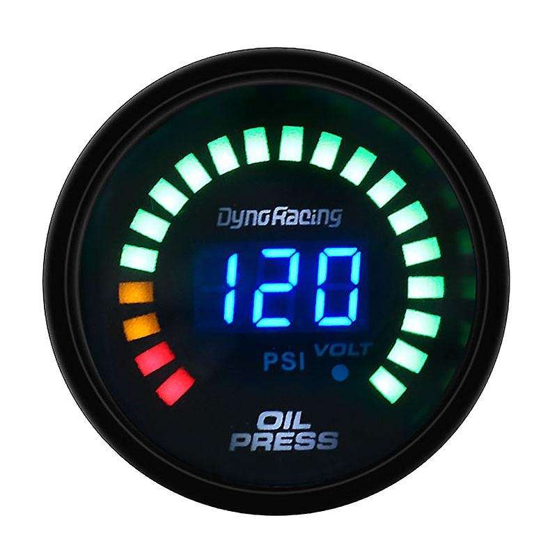 2 Inch 52mm Car Digital Analog LED Oil Pressure Gauge Meter 0-120 Psi with Sensor 12V