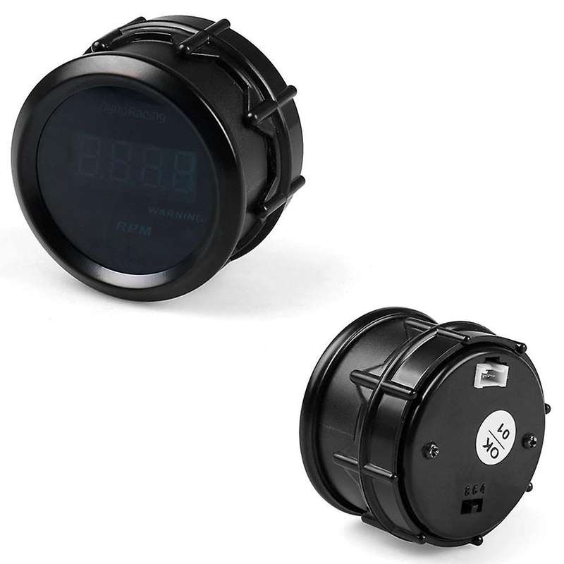 2 Inch 52mm Knob Type Plastic Mount Digital Display Tachometer