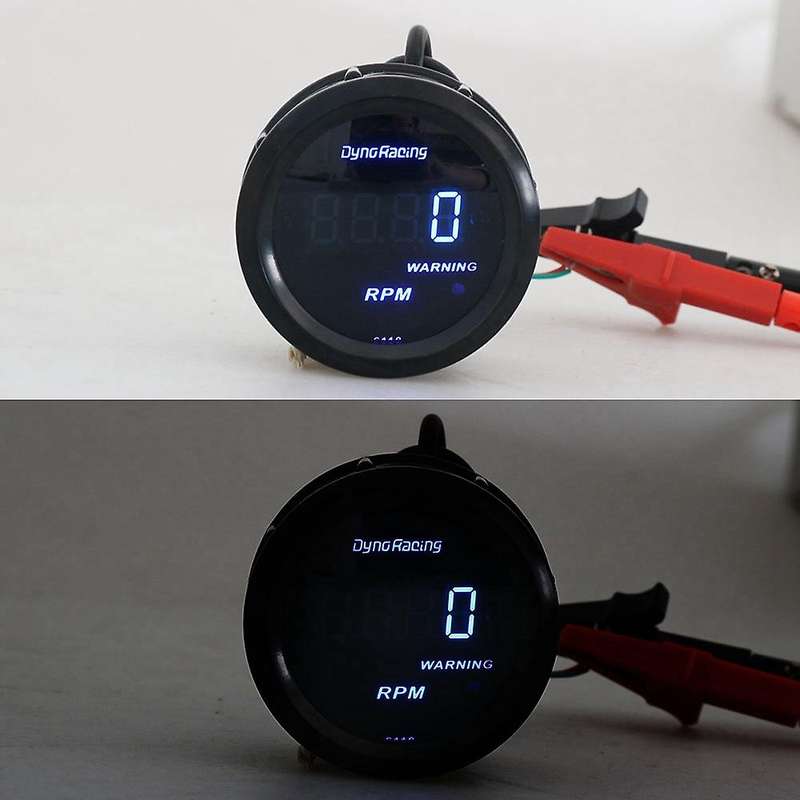2 Inch 52mm Knob Type Plastic Mount Digital Display Tachometer