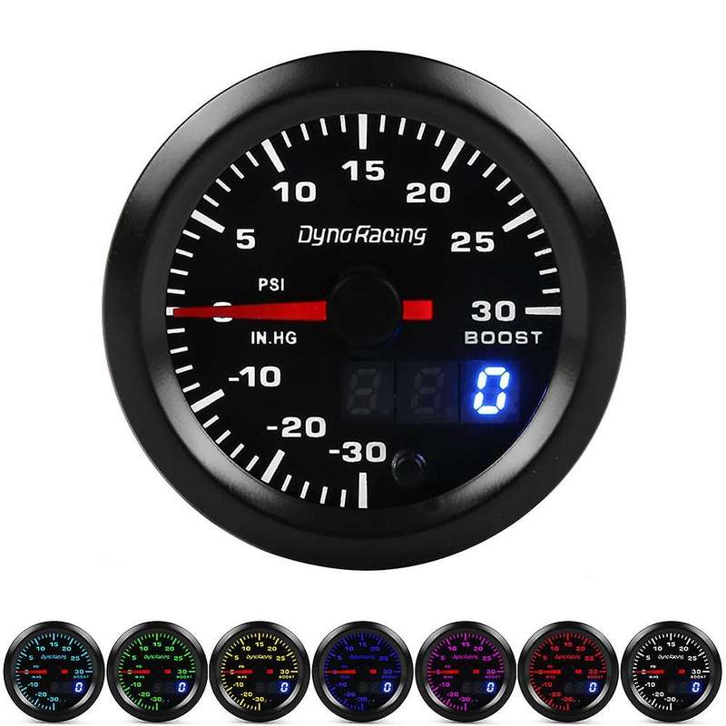 2 Inch 52mm Digital Pointer 7 Color LED Car Turbo Boost Meter PSI Pressure Gauge