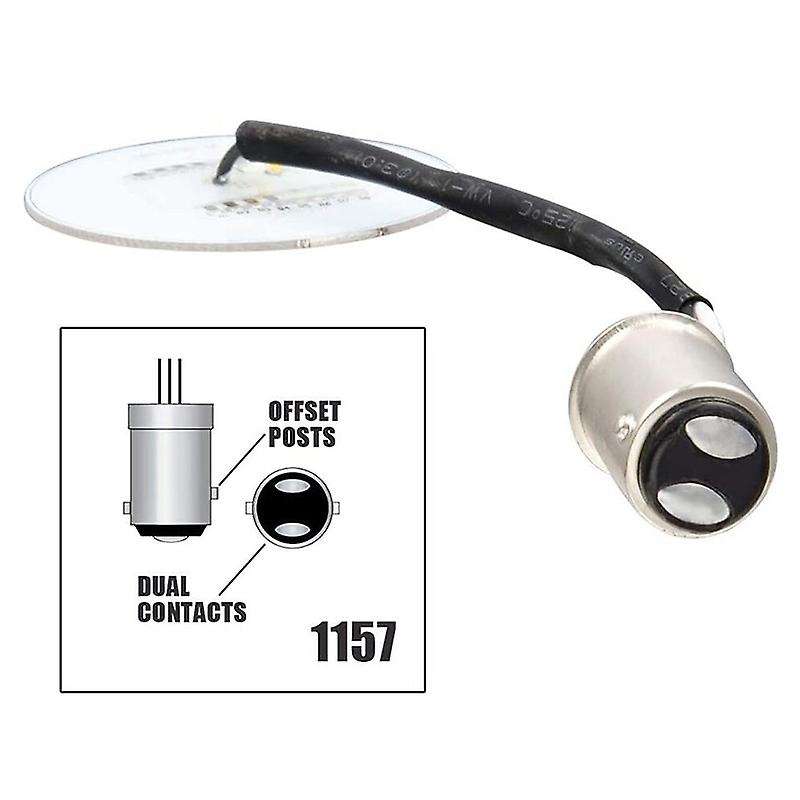2 Inch LED Turn Signals Light, 1157 Amber Turn Signal Bulb White Running Light, 2 PCS Smoke Lens Cov