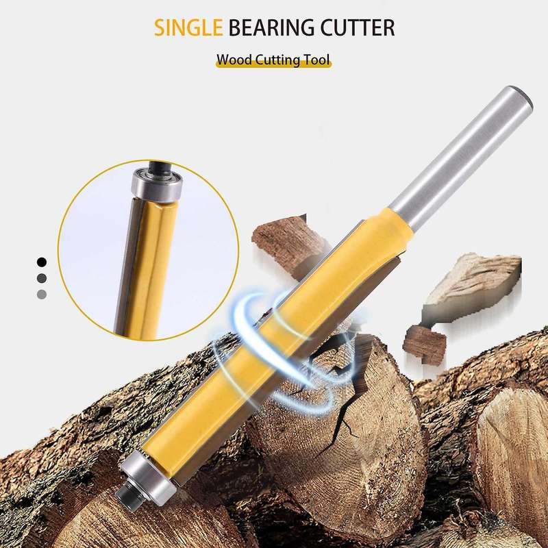 2 inch Height Extra Long Flush Trim Router Bit 1/4 inch X 3/8 inch Woodworking Milling Cutter Compat
