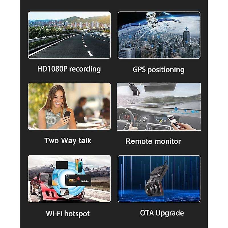 2 inch Portable Car DVR Dash Camera Dual Lens Driving Recorder Camera WIFI GPS Tracker