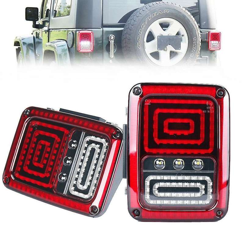 2 Led Rear Tail Light Brake Reverse Turn Signal Lamp for Jk Euro(Eu Plug)