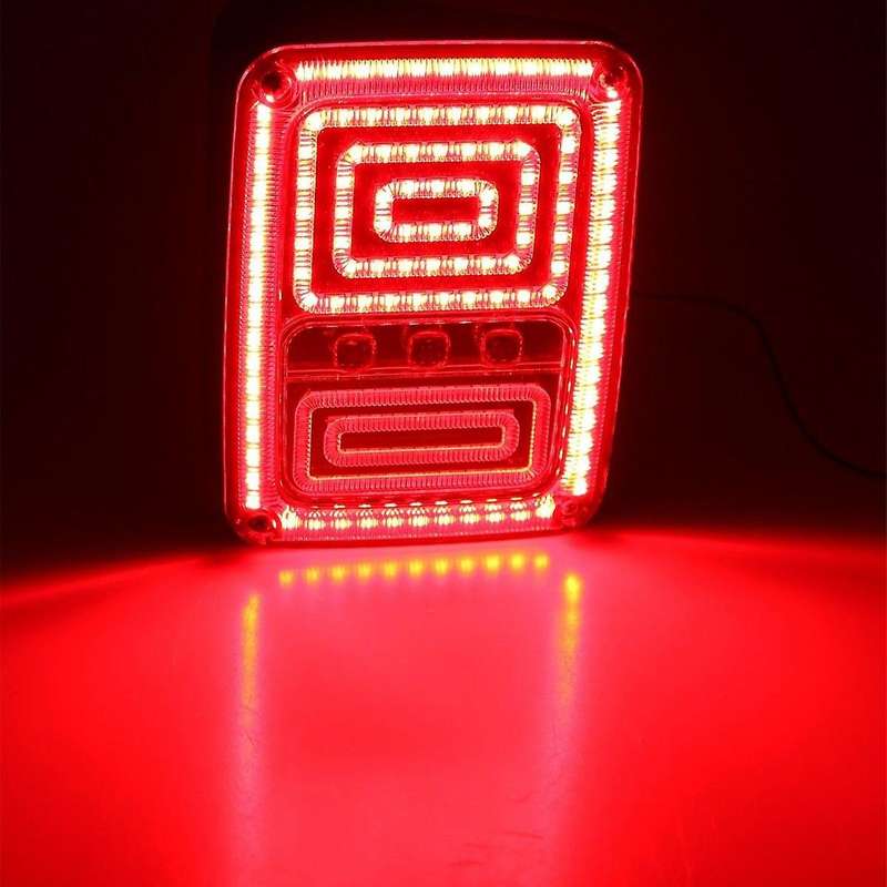 2 Led Rear Tail Light Brake Reverse Turn Signal Lamp for Jk Euro(Eu Plug)