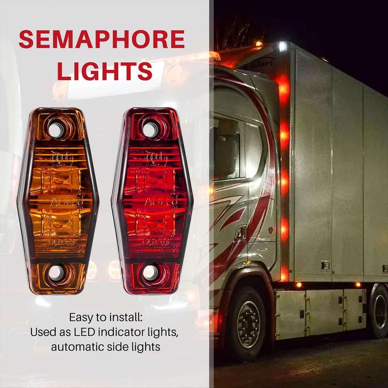 2 Led Side Marker Lights Lamps Truck Trailer Clearance Lights Sealed Indicators Lights Waterproof (