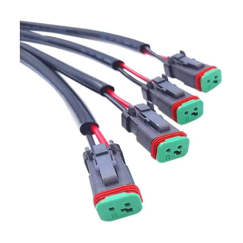 2 Lead 3 In1 Deutsch Dual Outputs Dt Dtm Female Connector Socket Adapters for Led Fog Light Led Pod