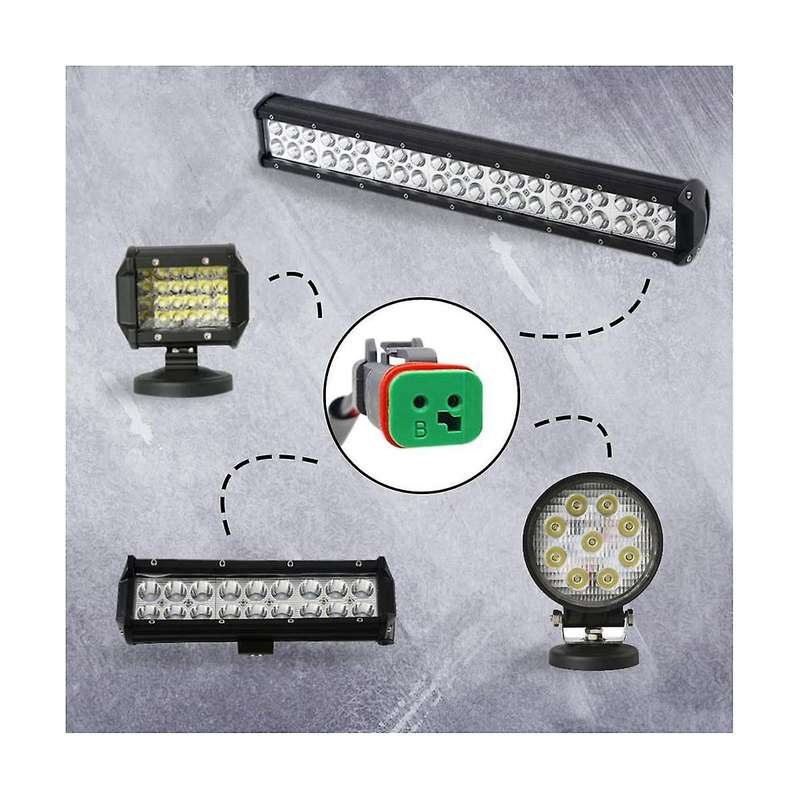 2 Lead 3 In1 Deutsch Dual Outputs Dt Dtm Female Connector Socket Adapters for Led Fog Light Led Pod