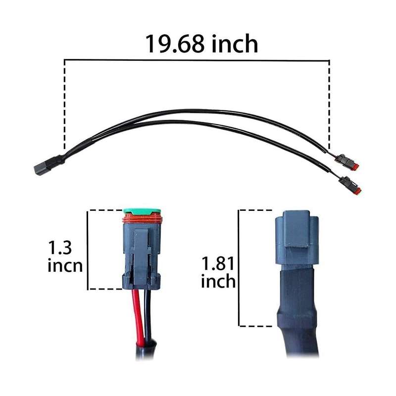2 Lead 3 In1 Deutsch Dual Outputs Dt Dtm Female Connector Socket Adapters for Led Fog Light Led Pod