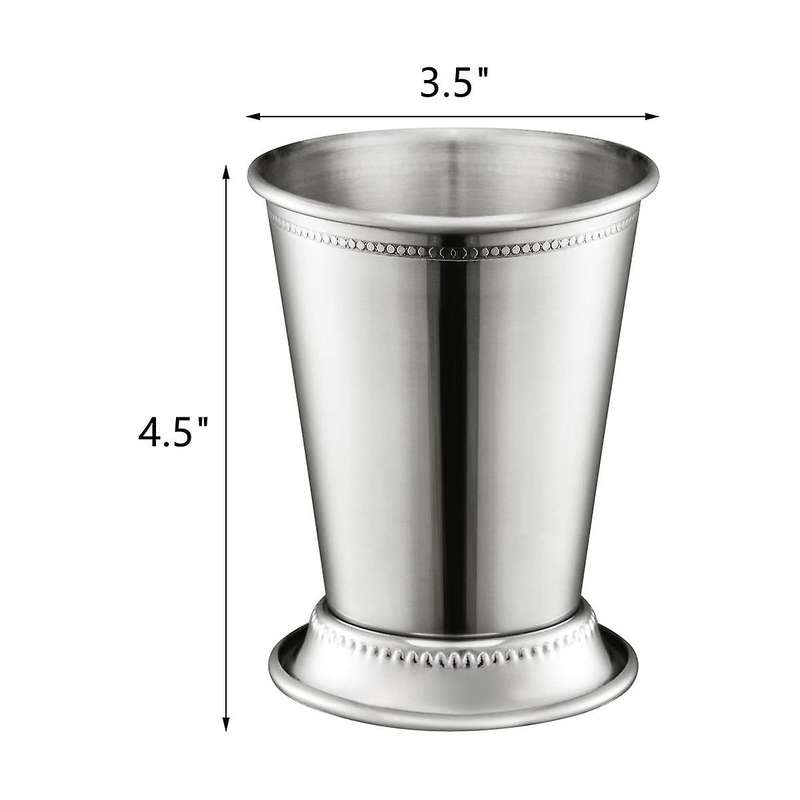 2 Mint Cups, Classic Stainless Steel Glasses for Party, Bar, Home, Restaurant, Stainless Steel 12o